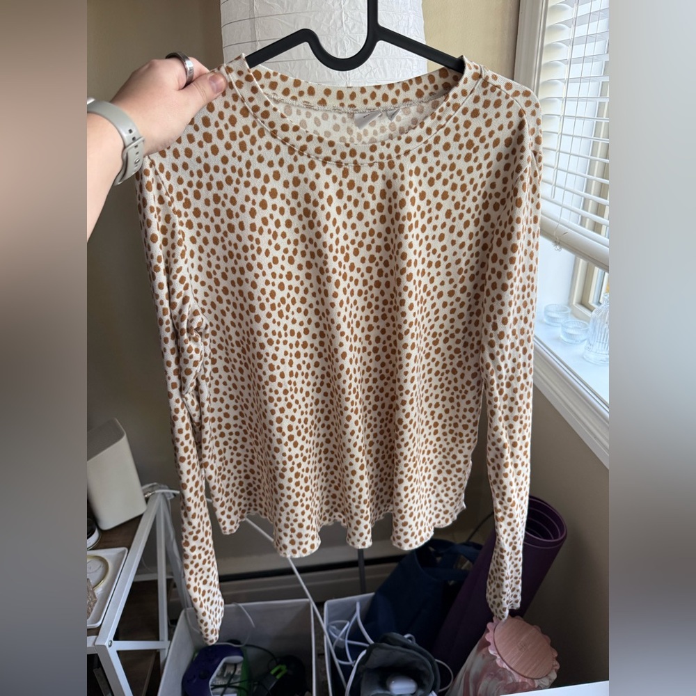 BP. Spotted Print Long Sleeve Top Sz S